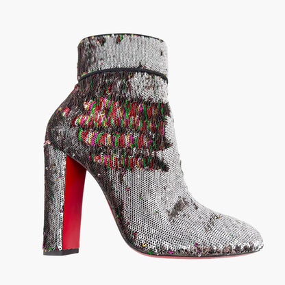 Christian Louboutin Moulamax Sequined Ankle Boots Size 41