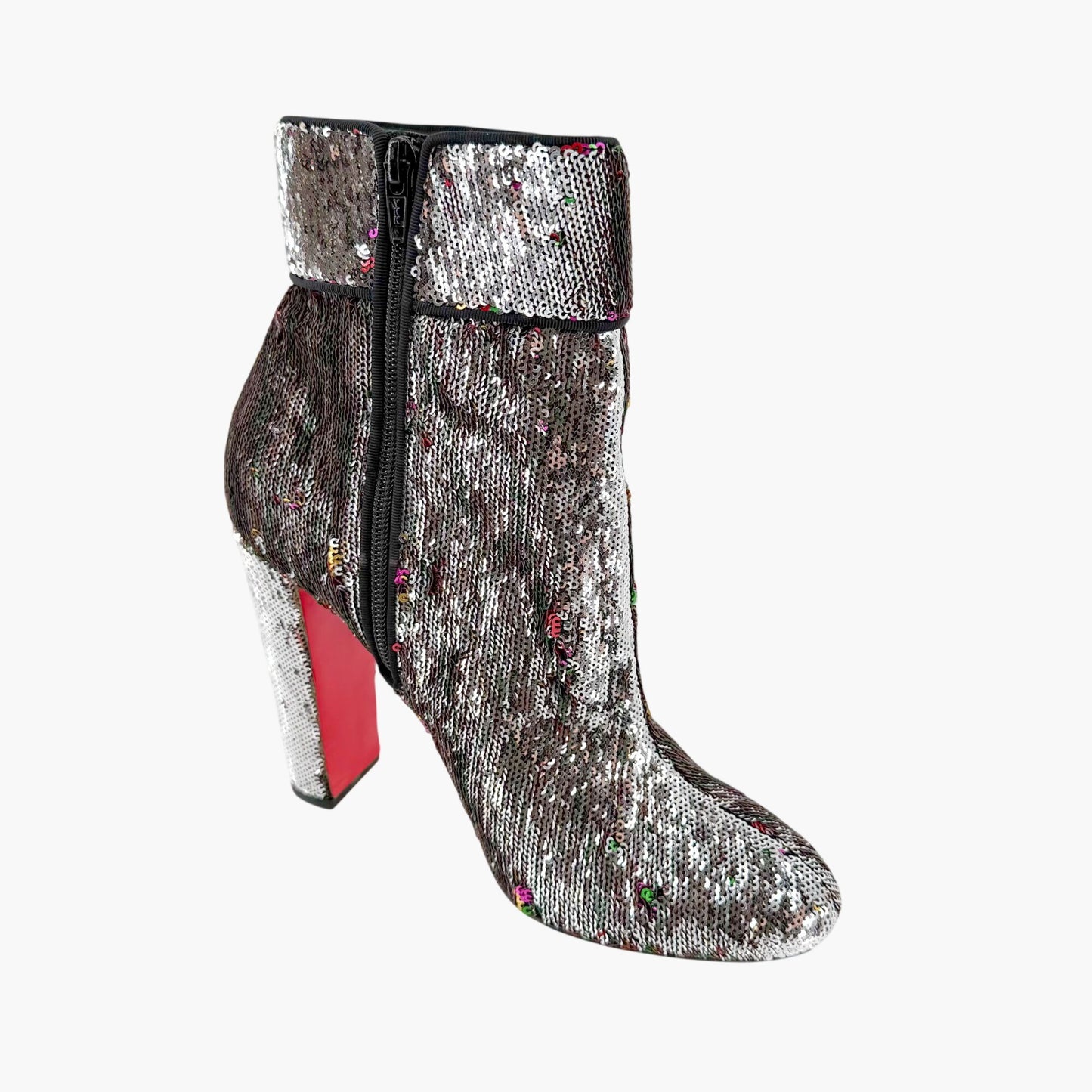 Christian Louboutin Moulamax Sequined Ankle Boots Size 41