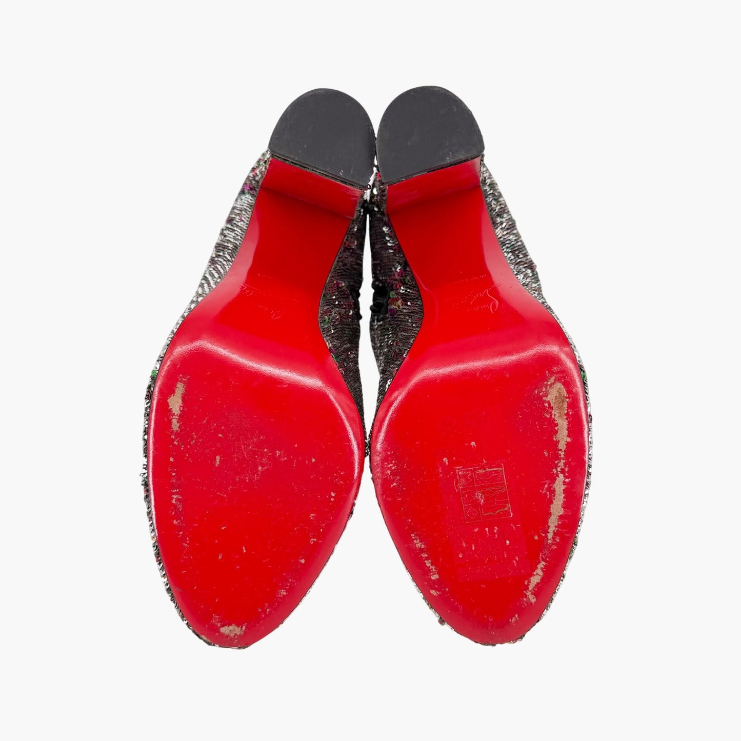 Christian Louboutin Moulamax Sequined Ankle Boots Size 41