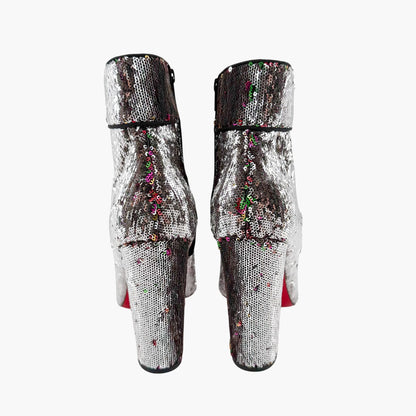 Christian Louboutin Moulamax Sequined Ankle Boots Size 41