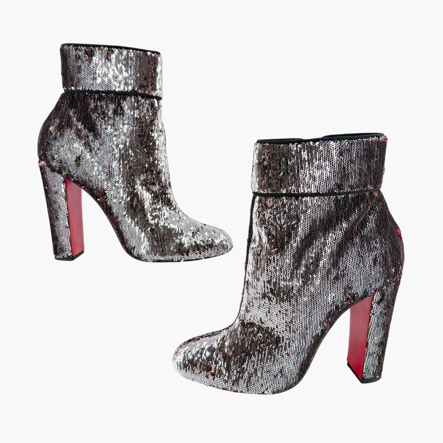 Christian Louboutin Moulamax Sequined Ankle Boots Size 41