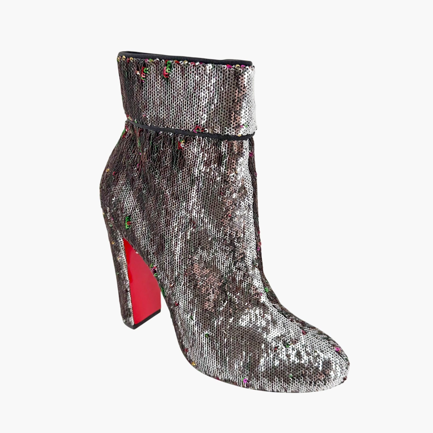 Christian Louboutin Moulamax Sequined Ankle Boots Size 41
