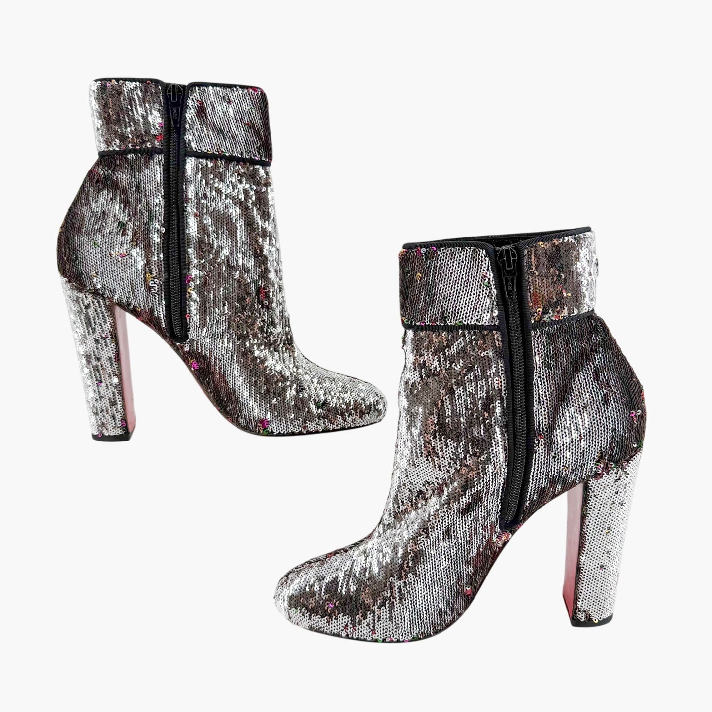 Christian Louboutin Moulamax Sequined Ankle Boots Size 41