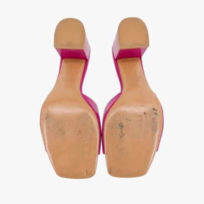 Valentino One Stud Mule Sandals Pink Leather Size 38