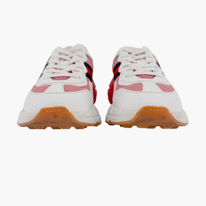 Gucci Rhyton Sneakers in Pink Mesh & White Leather Size 39