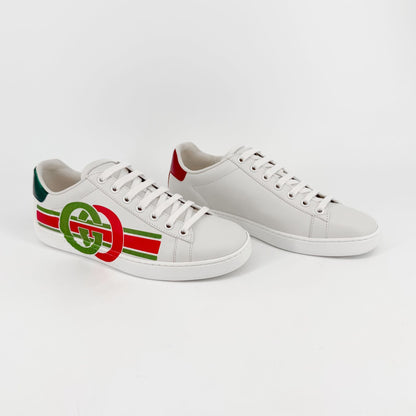 Gucci Ace Interlocking G Web Stripe Sneakers White Size 36.5