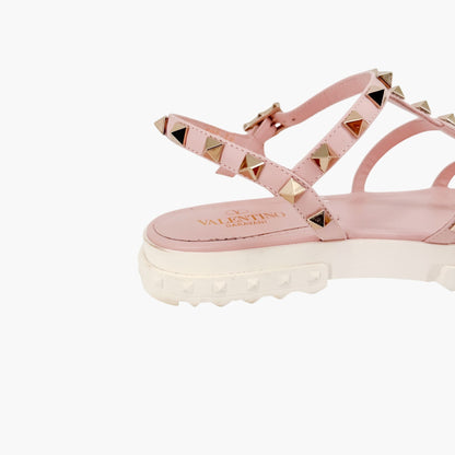 Valentino Garavani Rockstud Fisherman Sandals Pink Size 38
