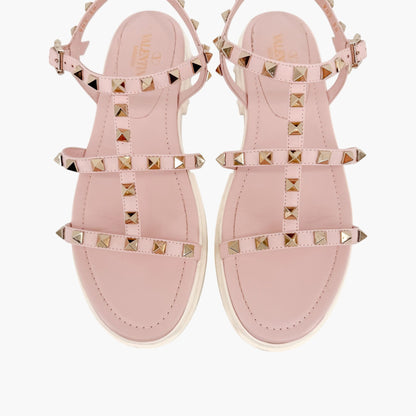 Valentino Garavani Rockstud Fisherman Sandals Pink Size 38