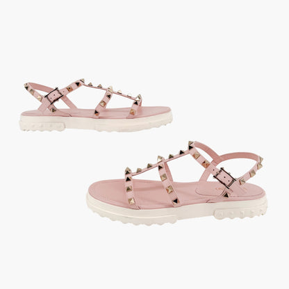 Valentino Garavani Rockstud Fisherman Sandals Pink Size 38