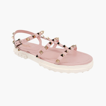 Valentino Garavani Rockstud Fisherman Sandals Pink Size 38