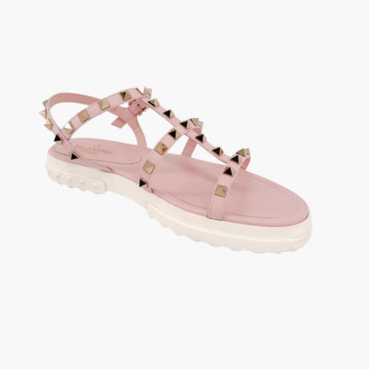 Valentino Garavani Rockstud Fisherman Sandals Pink Size 38