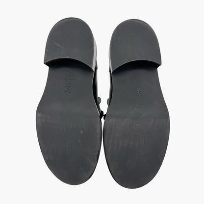 Louis Vuitton Academy Loafers in Black Leather with Monogram Chain – Size 37.5