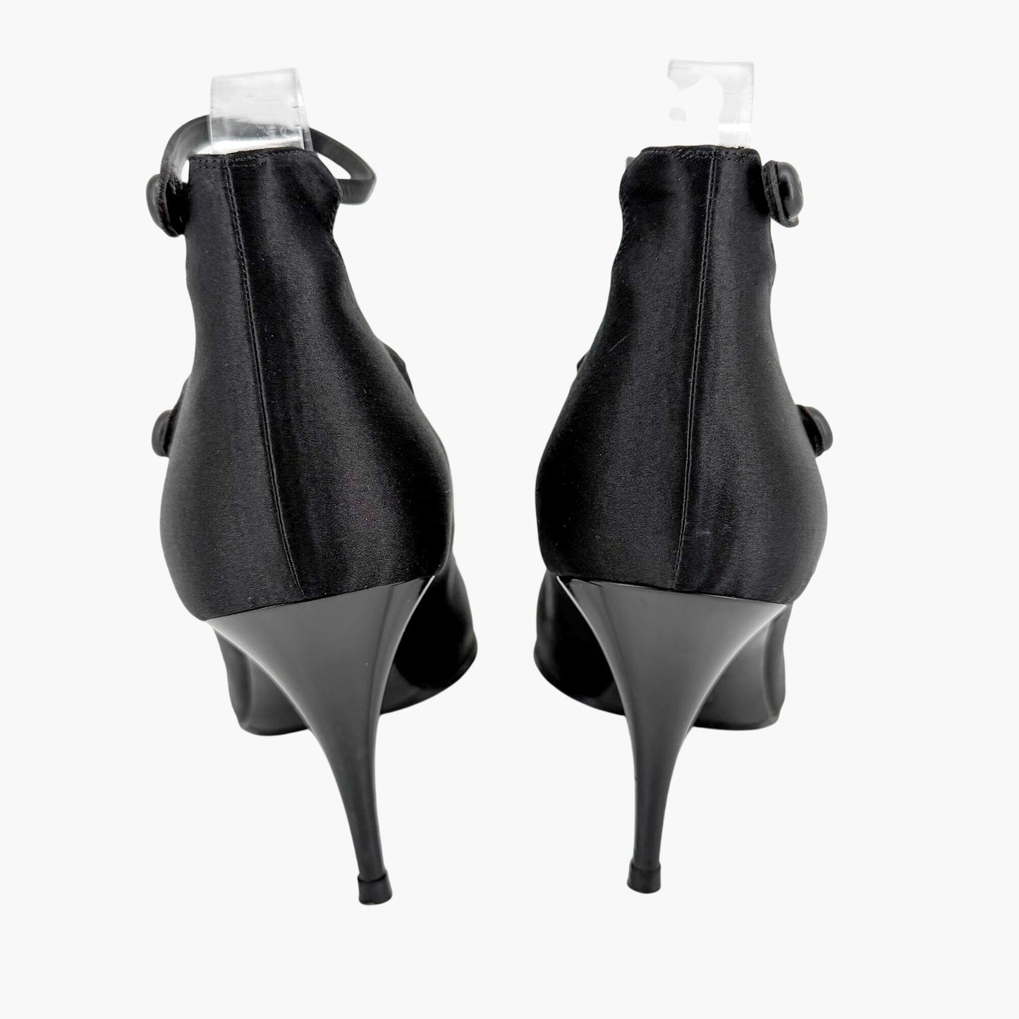 Chanel Triple Strap Mary Jane Pumps Black Size 39