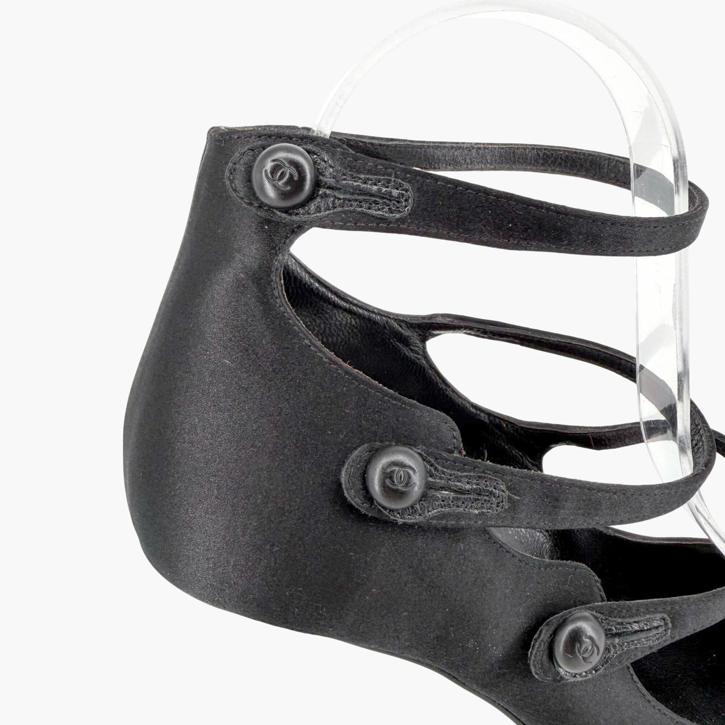 Chanel Triple Strap Mary Jane Pumps Black Size 39