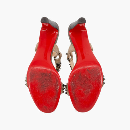 Christian Louboutin Bikee Bike Spike Sandals in Beige Suede – Size 37.5