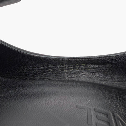 Chanel Black CC Studded T-Strap Wedge Heels Size 38