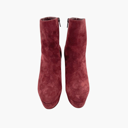 Christian Louboutin Bianca Booty 120 in Orthodoxe Red Suede Size 37.5