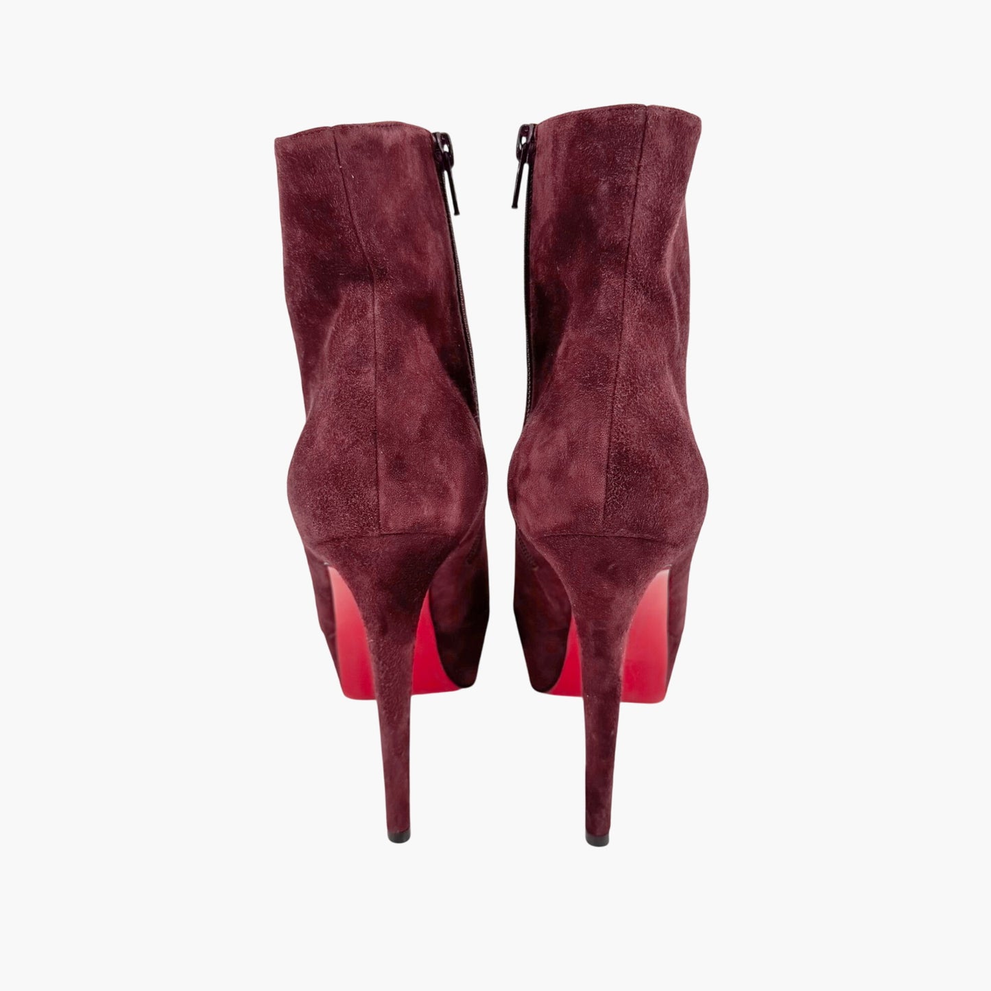 Christian Louboutin Bianca Booty 120 in Orthodoxe Red Suede Size 37.5