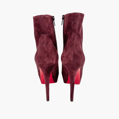 Christian Louboutin Bianca Booty 120 in Orthodoxe Red Suede Size 37.5