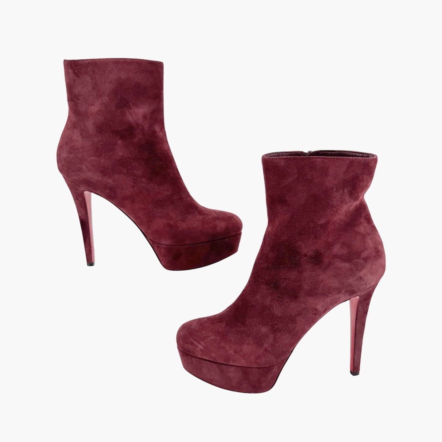 Christian Louboutin Bianca Booty 120 in Orthodoxe Red Suede Size 37.5