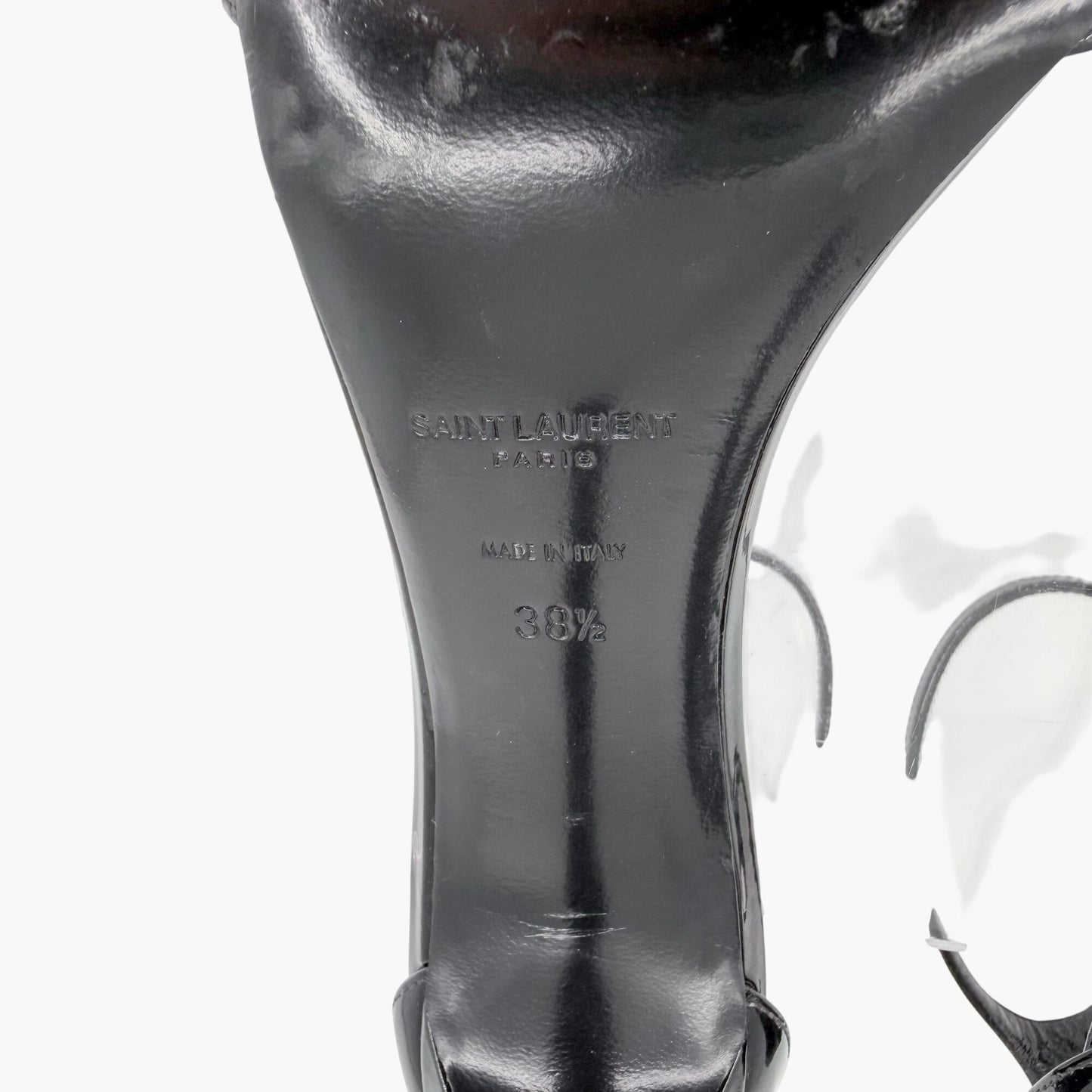 Saint Laurent Bea 90 Knot Sandals Black Patent Size 38.5