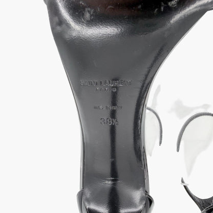 Saint Laurent Bea 90 Knot Sandals Black Patent Size 38.5