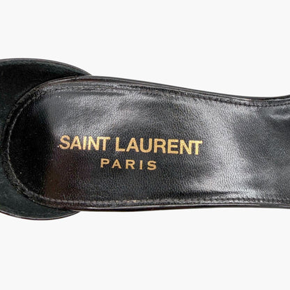 Saint Laurent Bea 90 Knot Sandals Black Patent Size 38.5