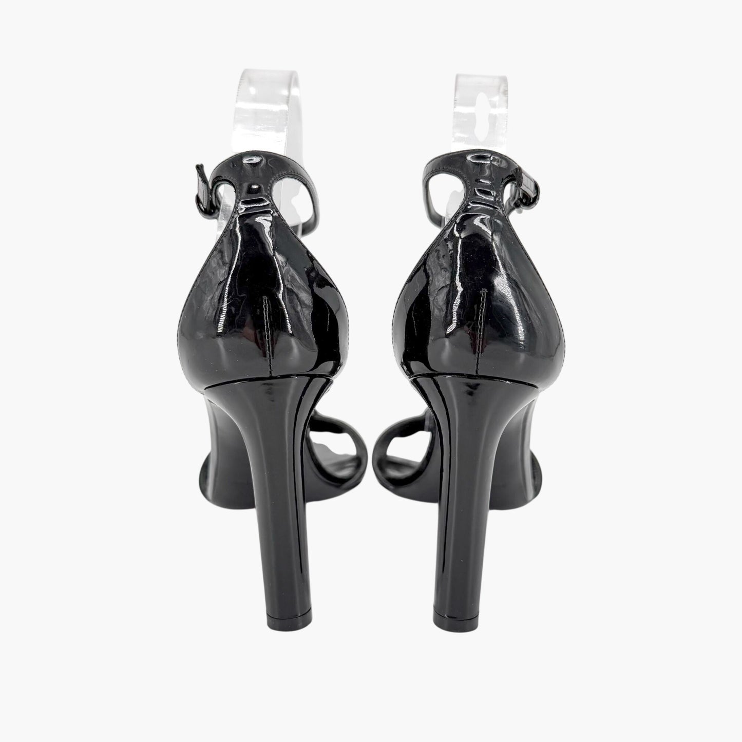 Saint Laurent Bea 90 Knot Sandals Black Patent Size 38.5