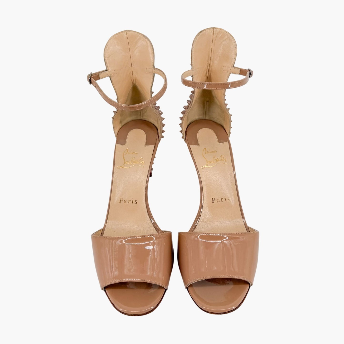 Christian Louboutin Tropanita Sandals Nude Patent Size 37