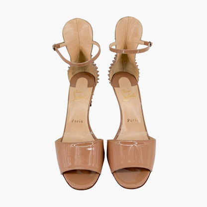 Christian Louboutin Tropanita Sandals Nude Patent Size 37