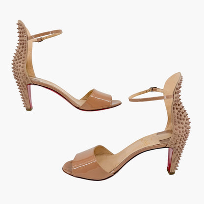 Christian Louboutin Tropanita Sandals Nude Patent Size 37