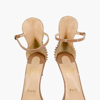 Christian Louboutin Tropanita Sandals Nude Patent Size 37