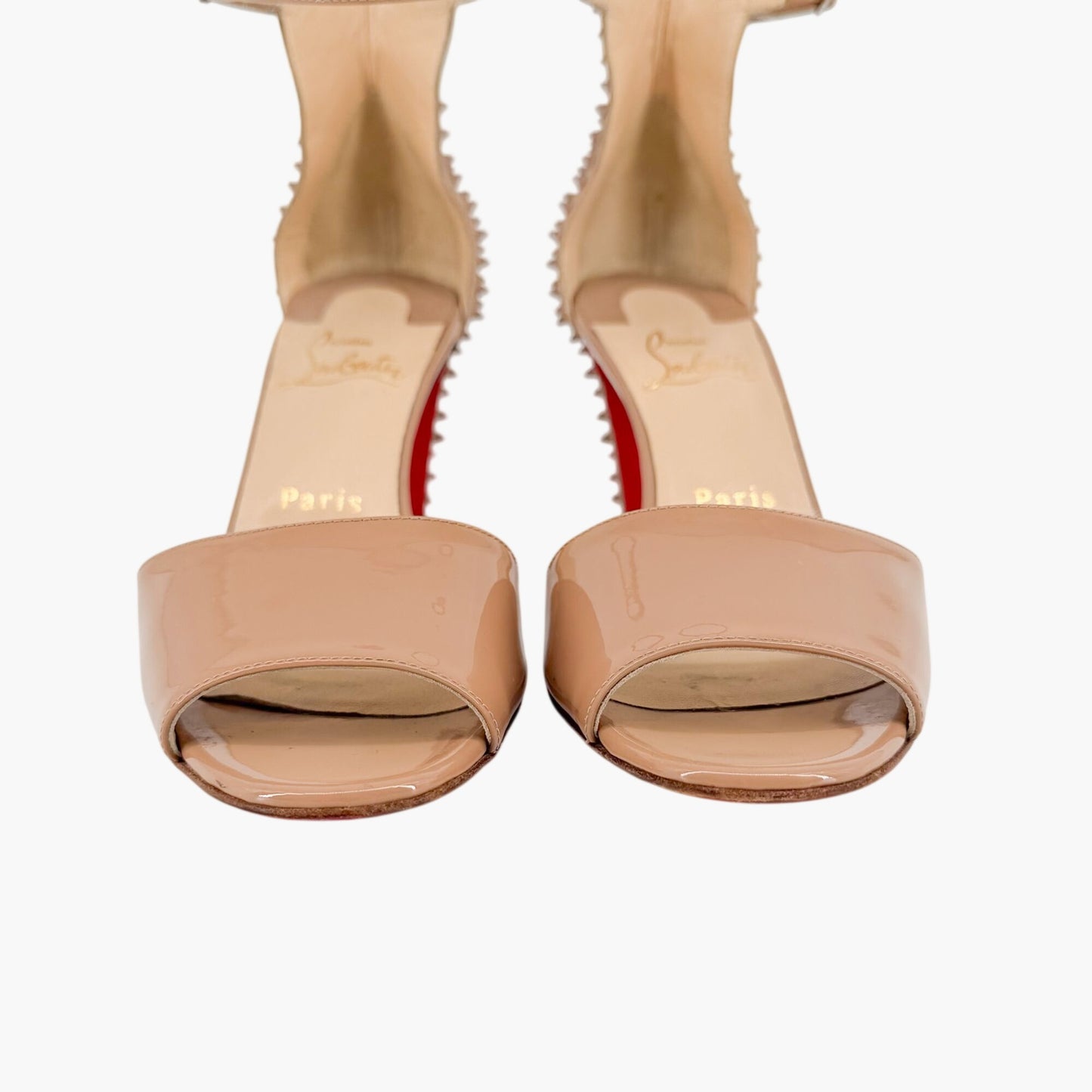 Christian Louboutin Tropanita Sandals Nude Patent Size 37