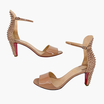 Christian Louboutin Tropanita Sandals Nude Patent Size 37