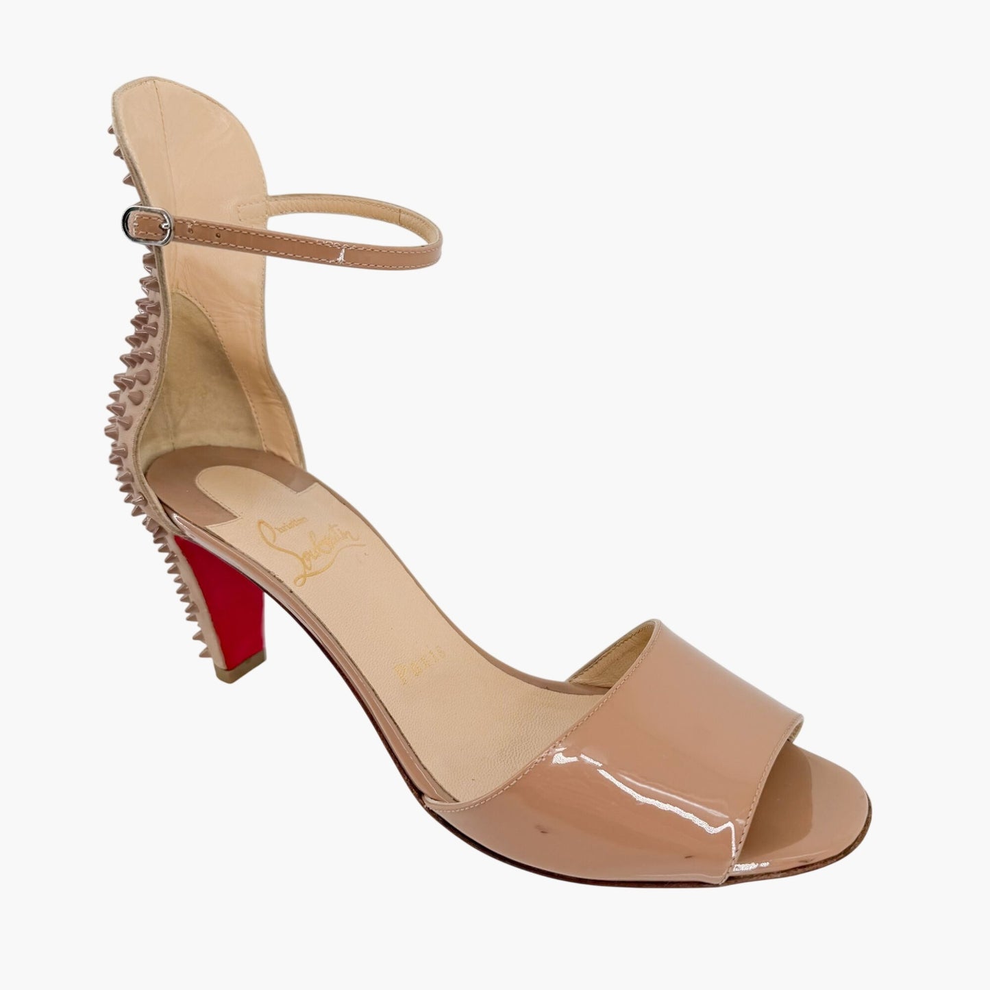 Christian Louboutin Tropanita Sandals Nude Patent Size 37