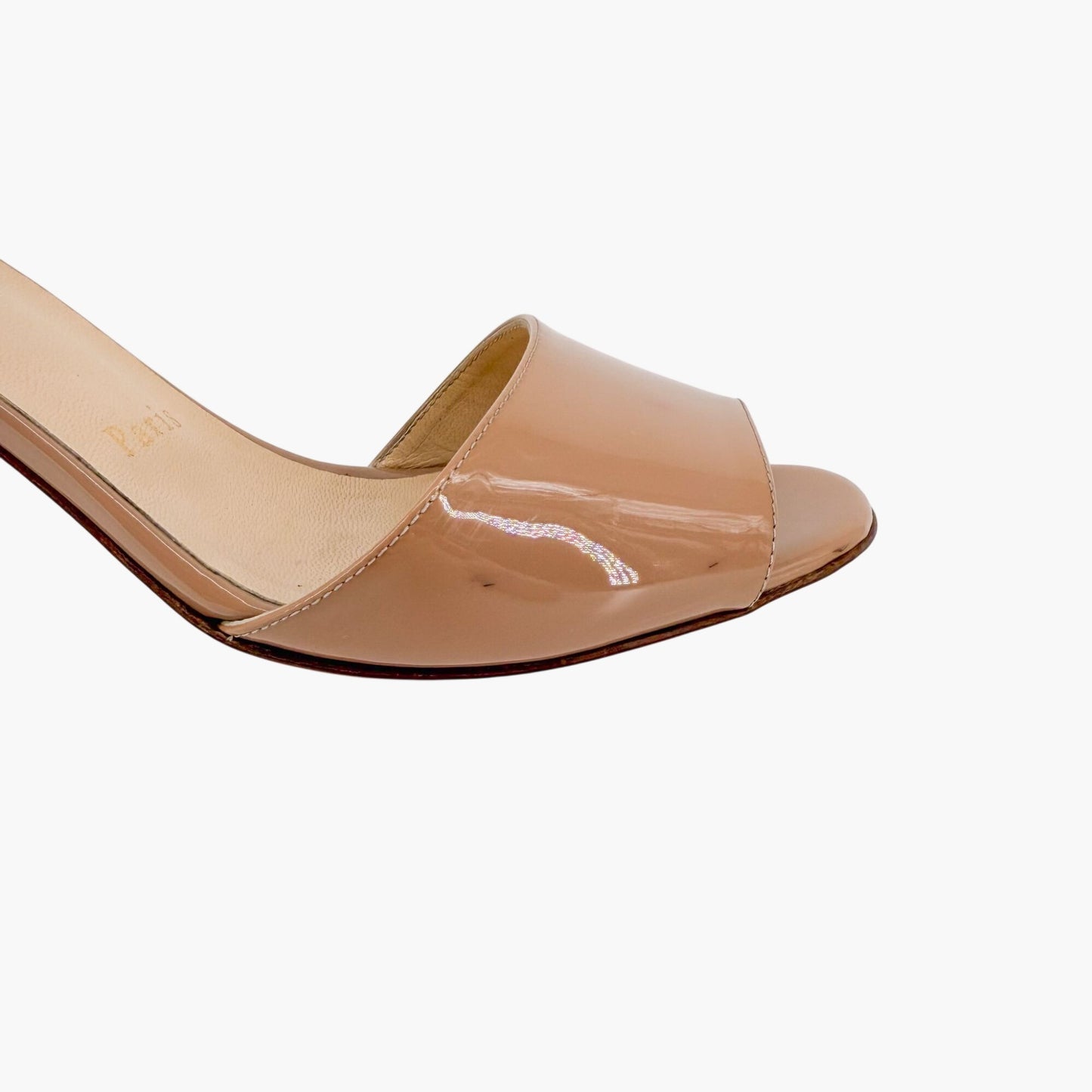 Christian Louboutin Tropanita Sandals Nude Patent Size 37