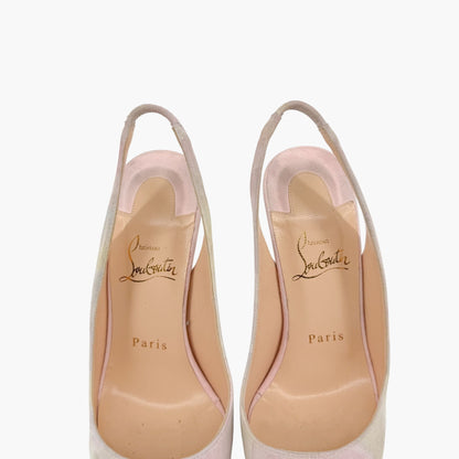 Christian Louboutin Watercolor Suede Platform Slingback Heels – Size 36.5