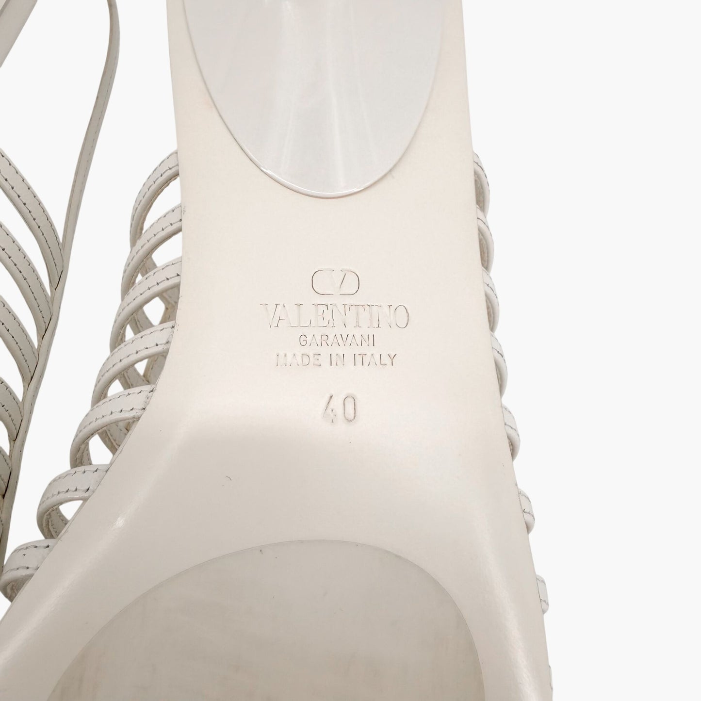 Valentino Garavani Wispy Rockstud Slingback Flats White Size 40