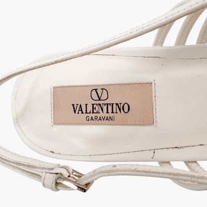Valentino Garavani Wispy Rockstud Slingback Flats White Size 40