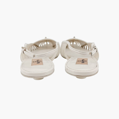 Valentino Garavani Wispy Rockstud Slingback Flats White Size 40