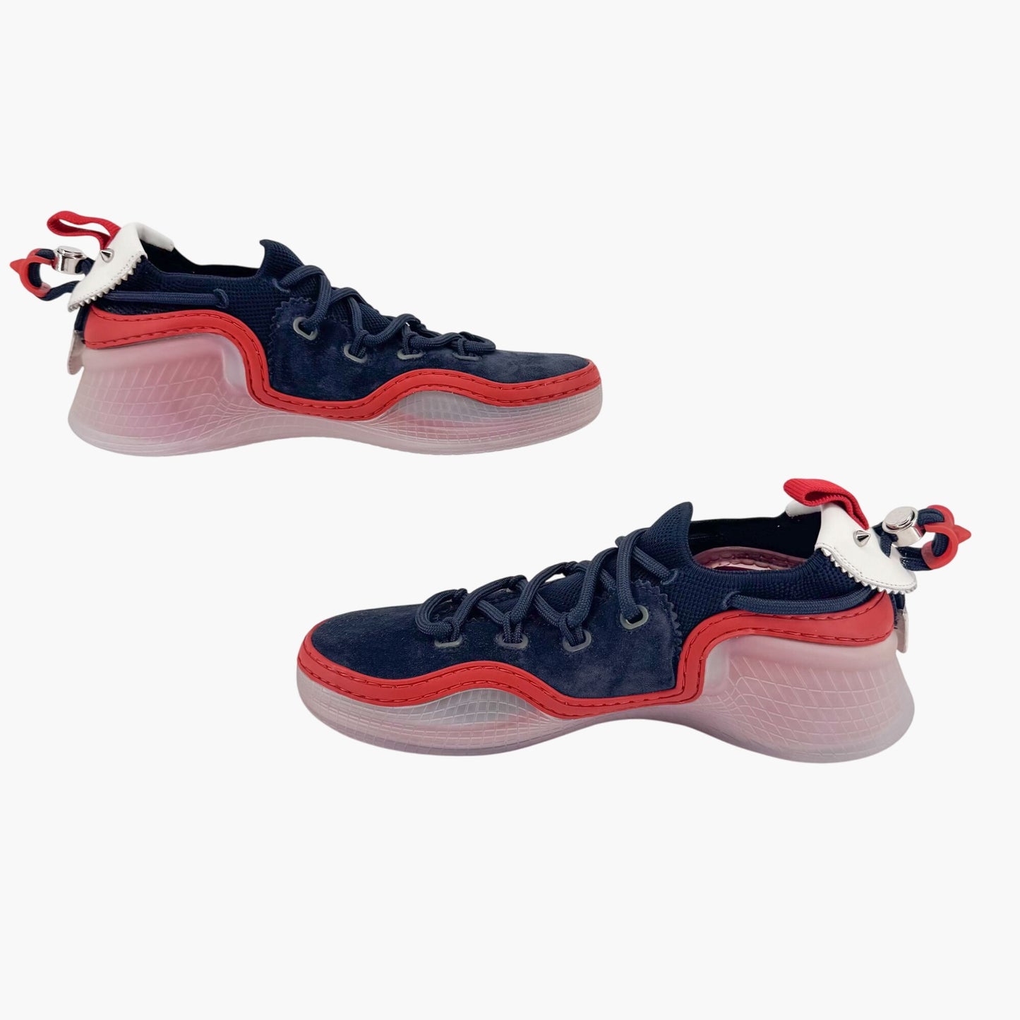 Christian Louboutin Navy Blue Suede Arpoador Spike Sneakers – Size 37