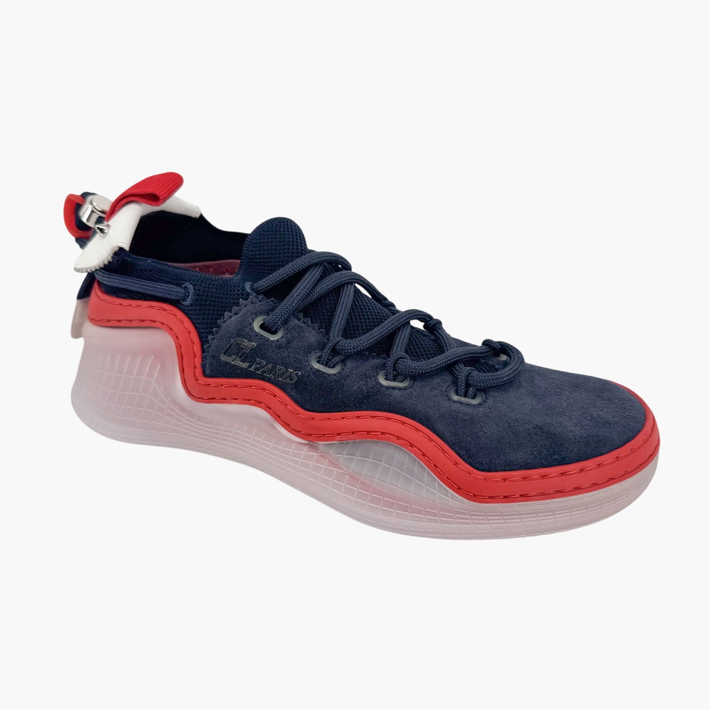 Christian Louboutin Navy Blue Suede Arpoador Spike Sneakers – Size 37