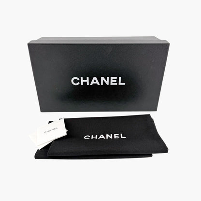 Chanel CC Cap Toe Ballet Flats Black Tweed Size 37