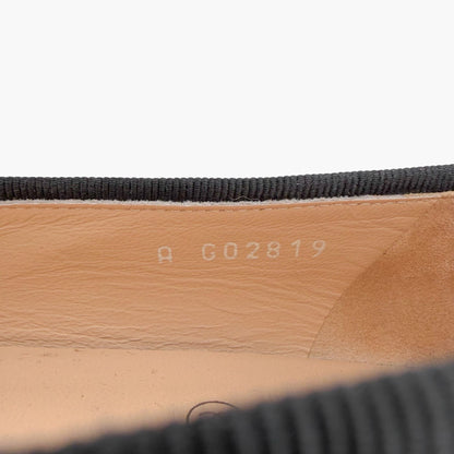 Chanel CC Cap Toe Ballet Flats Black Tweed Size 37