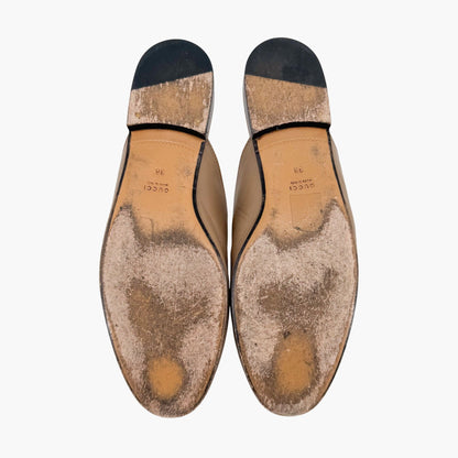 Gucci Princetown Horsebit Mules in Beige Leather – Size 38