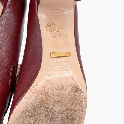 Gucci Zumi Interlocking G Loafer Pumps Burgundy Size 36.5