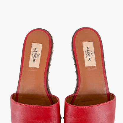 Valentino Garavani Soul Rockstud Slide Sandals Red Size 37