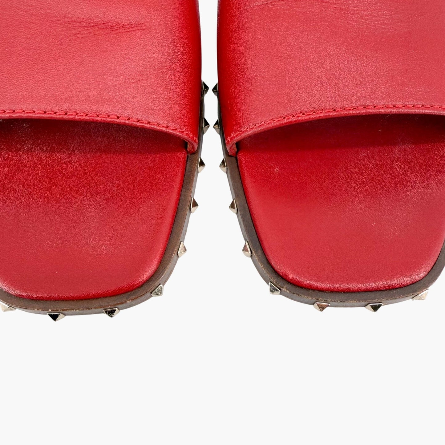 Valentino Garavani Soul Rockstud Slide Sandals Red Size 37