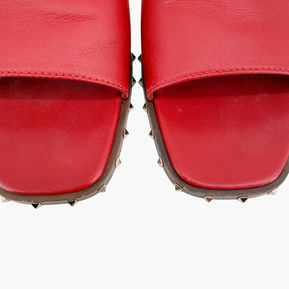 Valentino Garavani Soul Rockstud Slide Sandals Red Size 37