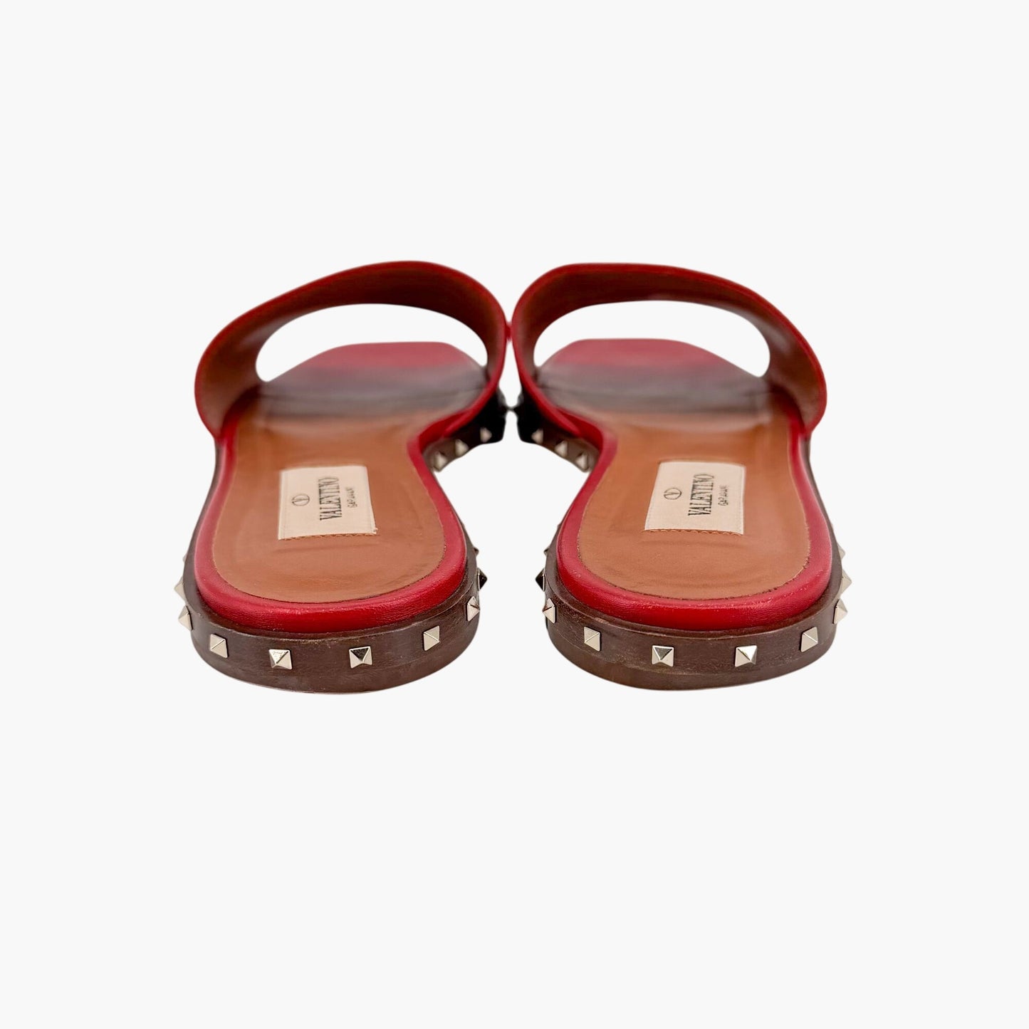 Valentino Garavani Soul Rockstud Slide Sandals Red Size 37